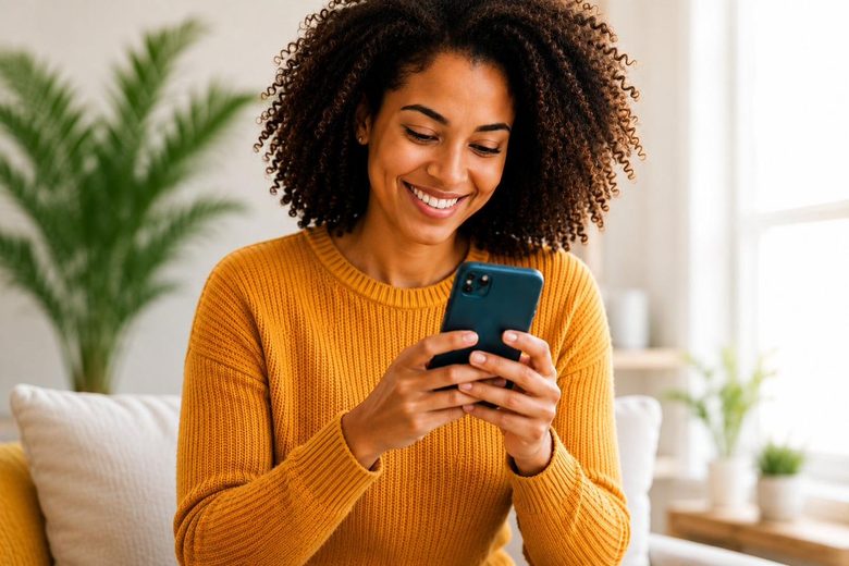 A patient using Rafana on her phone