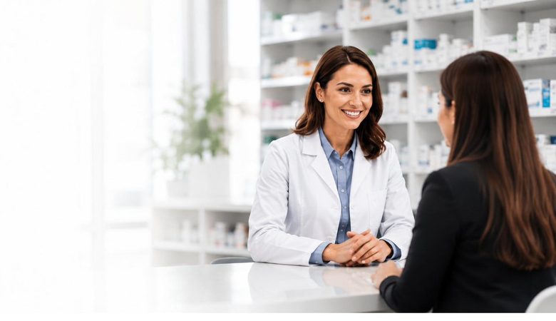 A pharmacist supporting a patient